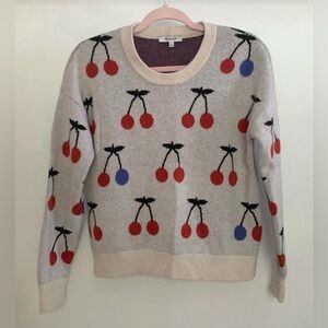 Madewell Cherry Jacquard Pullover Sweater